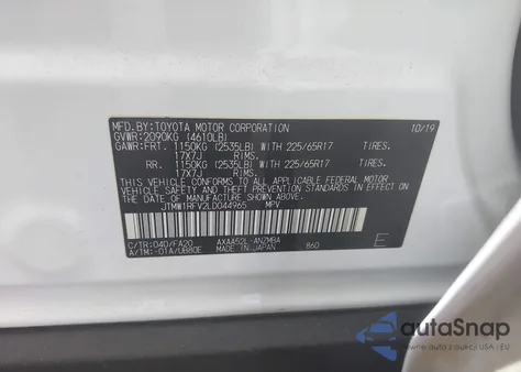 2020 Toyota Rav4 Xle from USA, damaged, VIN JTMW1RFV2LD044965